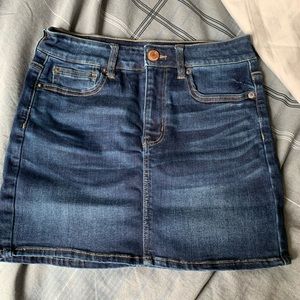 High-rise denim skirt